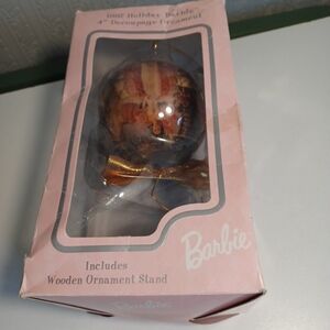 1997 holiday Christmas Barbie 4 inch decoupage ornament